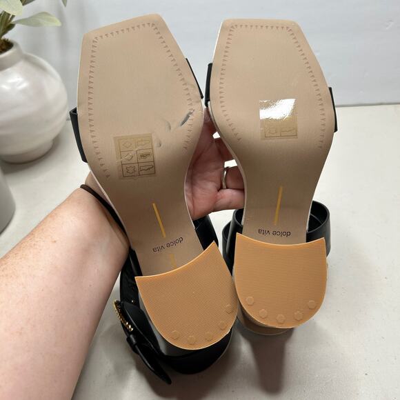 New Dolce Vita Paytin Leather Strappy Sandals Black Women 6 NWOB Block Heel - Picture 10 of 11